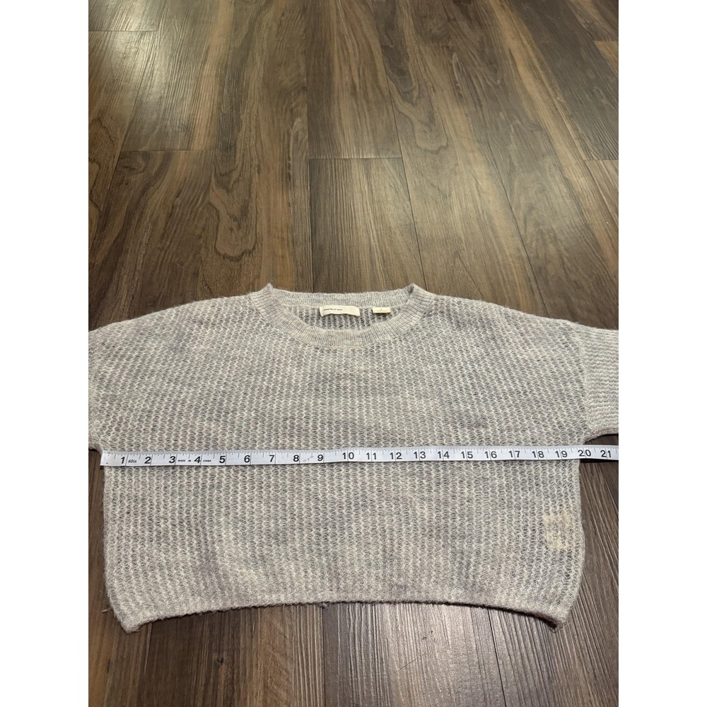 Sleeping On Snow Anthropologie Sweater Women Small Gray Cropped Wool Angora Bell - Picture 7 of 8